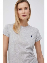 βαμβακερό μπλουζάκι polo ralph lauren χρώμα: γκρι
