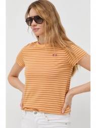 βαμβακερό μπλουζάκι levi`s χρώμα: πορτοκαλί 100% βαμβάκι