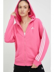 βαμβακερή μπλούζα adidas γυναικεία, χρώμα: ροζ, με κουκούλα κύριο υλικό: 100% βαμβάκι
πλέξη λαστιχο: