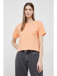 βαμβακερό μπλουζάκι pepe jeans wimani χρώμα: πορτοκαλί 100% βαμβάκι