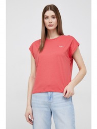 βαμβακερό μπλουζάκι pepe jeans bloom χρώμα: κόκκινο 100% βαμβάκι