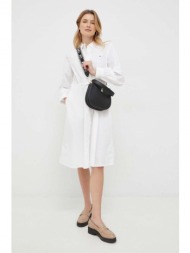 βαμβακερό φόρεμα tommy hilfiger χρώμα: άσπρο 100% βαμβάκι