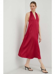 φόρεμα samsoe samsoe χρώμα: ροζ 58% ανακυκλωμένος πολυεστέρας, 42% πολυεστέρας