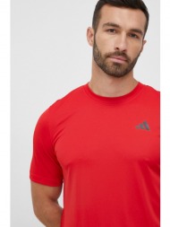 μπλουζάκι προπόνησης adidas performance club χρώμα: κόκκινο 100% ανακυκλωμένος πολυεστέρας