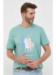 βαμβακερό μπλουζάκι polo ralph lauren χρώμα: πράσινο 100% βαμβάκι