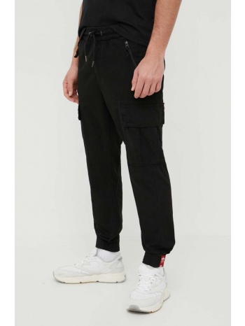 βαμβακερό παντελόνι alpha industries χρώμα μαύρο 100%