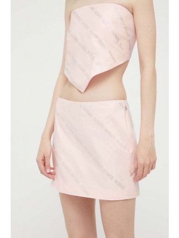 βαμβακερή φούστα rotate χρώμα ροζ κύριο υλικό 100%