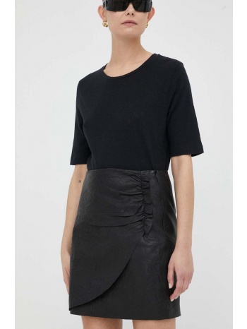 δερμάτινη φούστα 2ndday χρώμα μαύρο κύριο υλικό 100%