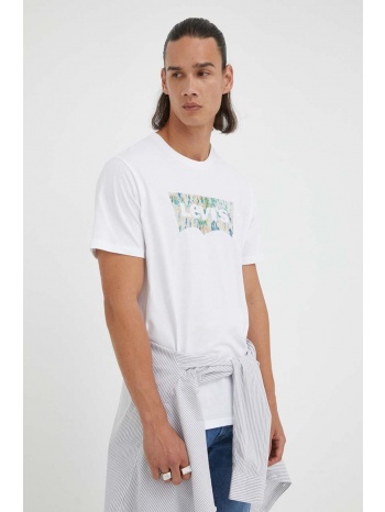 βαμβακερό μπλουζάκι levi`s χρώμα άσπρο 100% βαμβάκι