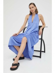 φόρεμα samsoe samsoe χρώμα: μοβ 64% lenzing ecovero βισκόζη, 36% πολυεστέρας