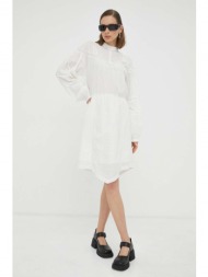 βαμβακερό φόρεμα 2ndday χρώμα: άσπρο 100% βαμβάκι