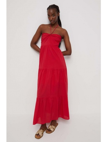 βαμβακερό φόρεμα medicine χρώμα κόκκινο κύριο υλικό 100%