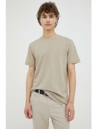 βαμβακερό μπλουζάκι les deux χρώμα: μπεζ 100% βαμβάκι