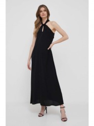 φόρεμα sisley χρώμα: μαύρο 52% πολυεστέρας, 48% βισκόζη