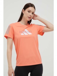μπλουζάκι για τρέξιμο adidas performance χρώμα: πορτοκαλί 100% ανακυκλωμένος πολυεστέρας