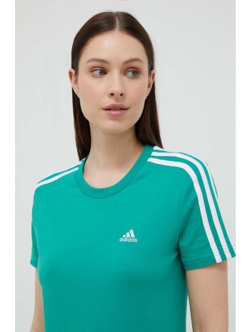 βαμβακερό μπλουζάκι adidas χρώμα πράσινο 100% βαμβάκι