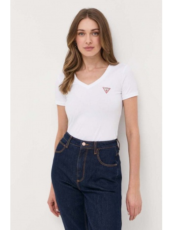 μπλουζάκι guess χρώμα άσπρο 95% βαμβάκι, 5% σπαντέξ