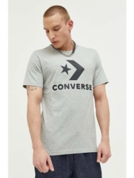 βαμβακερό μπλουζάκι converse χρώμα: γκρι 100% βαμβάκι