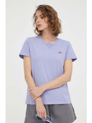 βαμβακερό μπλουζάκι levi`s χρώμα μοβ 100% βαμβάκι