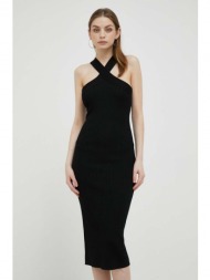 φόρεμα dkny χρώμα: μαύρο 80% ρεγιόν, 20% νάιλον