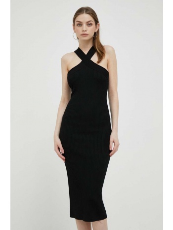 φόρεμα dkny χρώμα μαύρο 80% ρεγιόν, 20% νάιλον