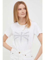 βαμβακερό μπλουζάκι pepe jeans χρώμα: άσπρο 100% βαμβάκι