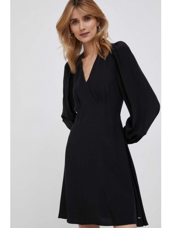 φόρεμα tommy hilfiger χρώμα μαύρο 100% βισκόζη