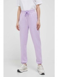 παντελόνι φόρμας adidas by stella mccartney χρώμα: μοβ 100% οργανικό βαμβάκι