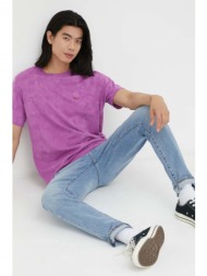 βαμβακερό μπλουζάκι levi`s χρώμα: μοβ 100% βαμβάκι