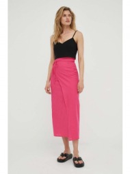 λινή φούστα résumé χρώμα: ροζ 80% λινάρι, 20% βαμβάκι