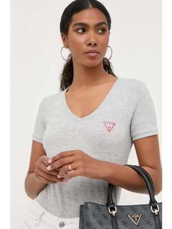 μπλουζάκι guess χρώμα γκρι 95% βαμβάκι, 5% σπαντέξ