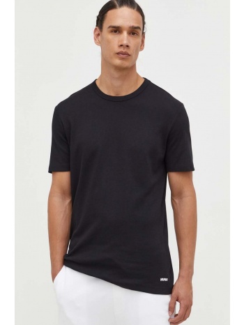 βαμβακερό μπλουζάκι hugo χρώμα μαύρο 100% βαμβάκι