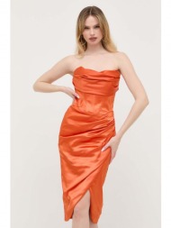 φόρεμα bardot χρώμα: πορτοκαλί 97% πολυεστέρας, 3% σπαντέξ