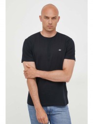 βαμβακερό μπλουζάκι gant χρώμα: μαύρο 100% βαμβάκι