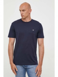 βαμβακερό μπλουζάκι gant χρώμα: ναυτικό μπλε 100% βαμβάκι