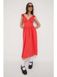 φόρεμα abercrombie & fitch χρώμα: κόκκινο κύριο υλικό: 60% βαμβάκι, 40% πολυεστέρας
φόδρα: 100% βαμβ