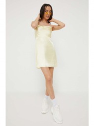 φόρεμα hollister co. χρώμα: κίτρινο 100% πολυεστέρας