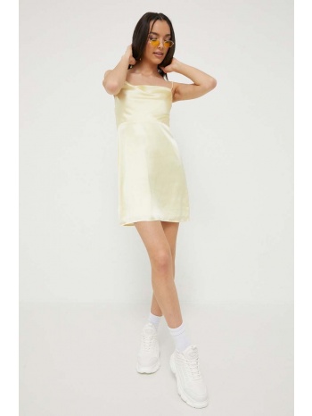 φόρεμα hollister co. χρώμα κίτρινο 100% πολυεστέρας