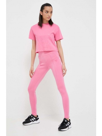 παντελόνι φόρμας guess χρώμα ροζ 77% βισκόζη, 15%