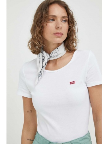 μπλουζάκι levi`s 2-pack χρώμα άσπρο 96% βαμβάκι, 4% σπαντέξ