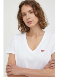 βαμβακερό μπλουζάκι levi`s 2-pack χρώμα: άσπρο 100% βαμβάκι