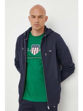 μπλούζα gant χρώμα ναυτικό μπλε, με κουκούλα κύριο υλικό