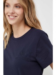 βαμβακερό μπλουζάκι gant χρώμα: ναυτικό μπλε 100% βαμβάκι