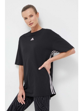 βαμβακερό μπλουζάκι adidas χρώμα μαύρο κύριο υλικό 100%