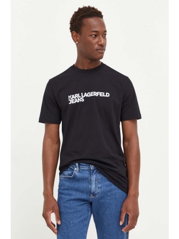 βαμβακερό μπλουζάκι karl lagerfeld jeans χρώμα μαύρο 100%