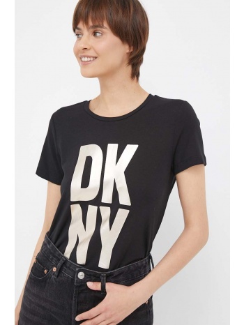 μπλουζάκι dkny χρώμα μαύρο 58% βαμβάκι, 38% modal, 4%