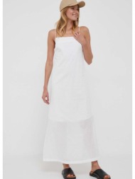βαμβακερό φόρεμα united colors of benetton χρώμα: άσπρο 100% βαμβάκι