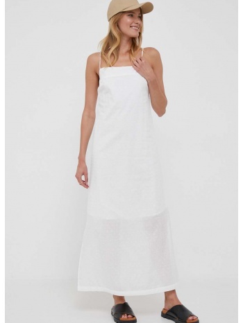 βαμβακερό φόρεμα united colors of benetton χρώμα άσπρο