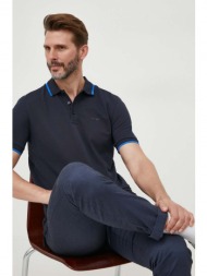 βαμβακερό μπλουζάκι πόλο boss χρώμα: ναυτικό μπλε 100% βαμβάκι