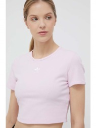 μπλουζάκι adidas originals χρώμα: ροζ 43% βαμβάκι, 43% βισκόζη, 14% σπαντέξ